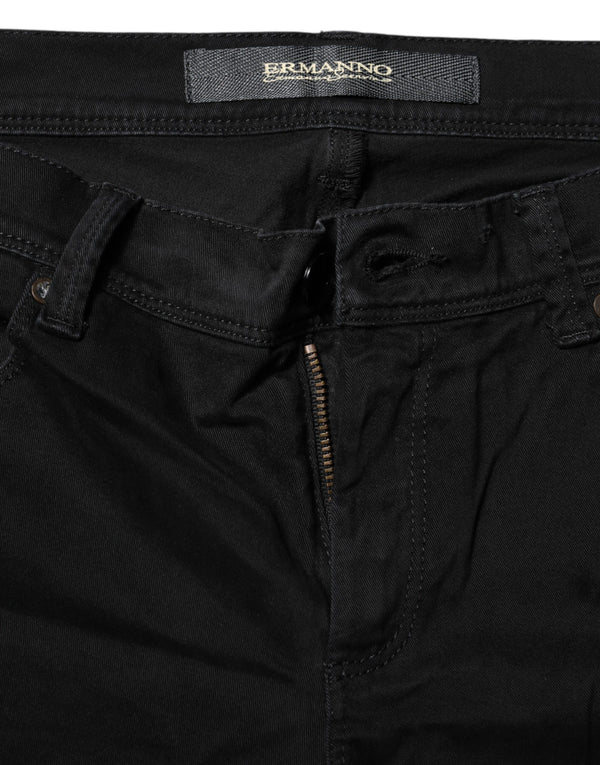 Ermanno Scervino Black Cotton Stretch Flared Bootcut Denim Jeans