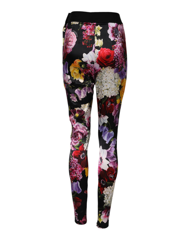 Dolce & Gabbana Multicolor Floral Legging Stretch Waist Pants