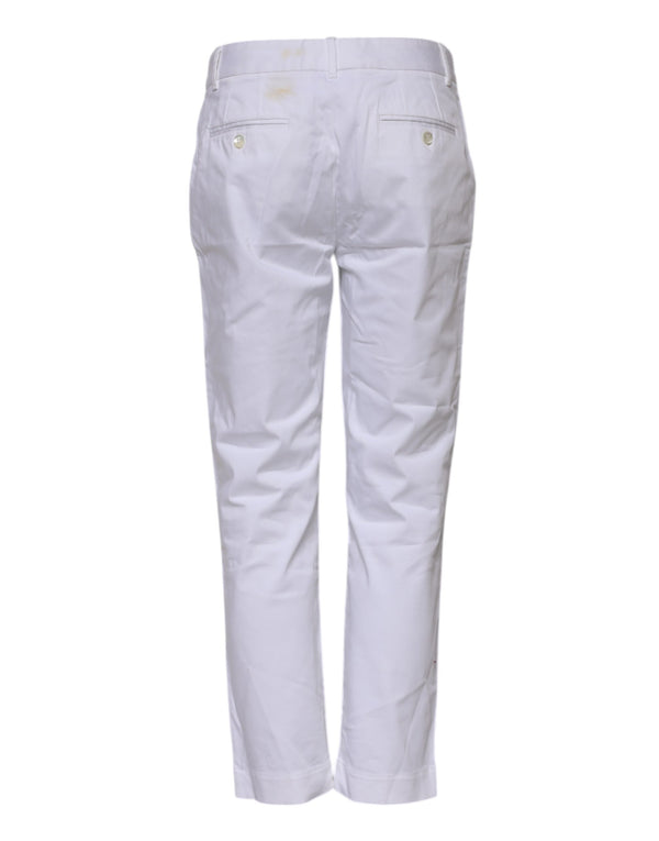 Dolce & Gabbana White Cotton Stretch Mid Waist Jeans