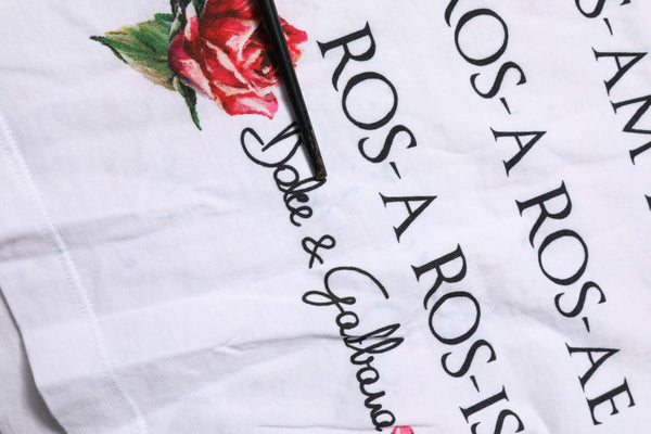 Dolce & Gabbana White Cotton Printed Sleeveless Round Neck Top