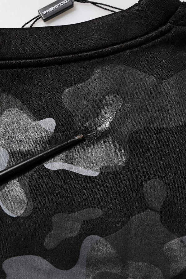 Dolce & Gabbana Black Camouflage Pullover Sweatshirt Sweater
