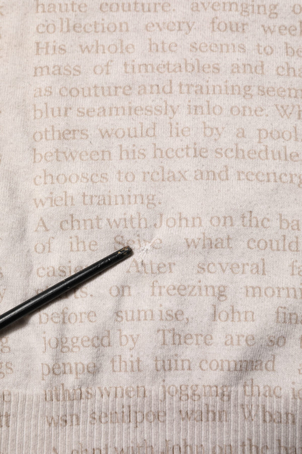 John Galliano Beige Printed Logo Roundneck Long Sleeves Men Sweater