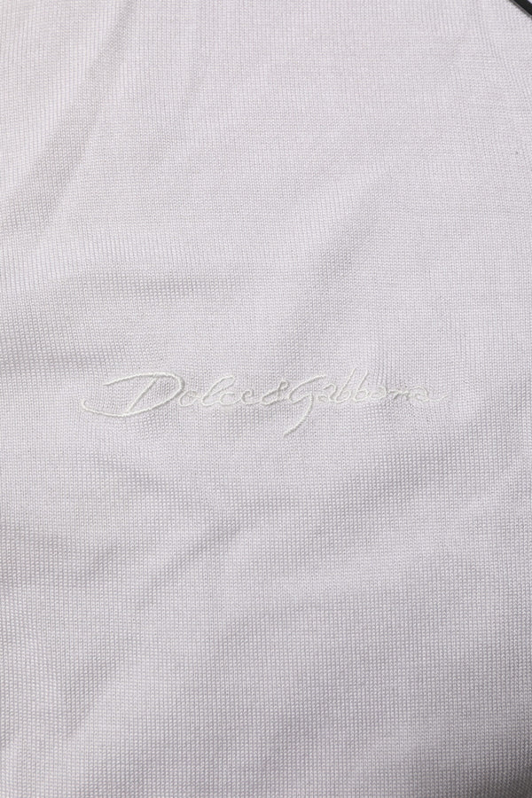 Dolce & Gabbana White Silk Short Sleeves Men Henley T-shirt