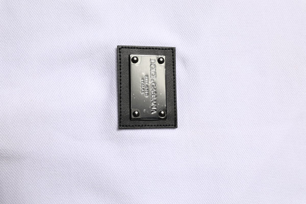 Dolce & Gabbana White Logo Short Sleeve Collared Polo T-shirt