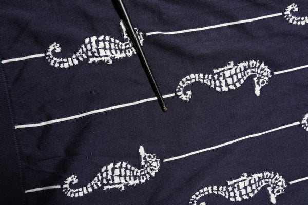 Dolce & Gabbana Dark Blue Sea Horse Collared Polo T-shirt