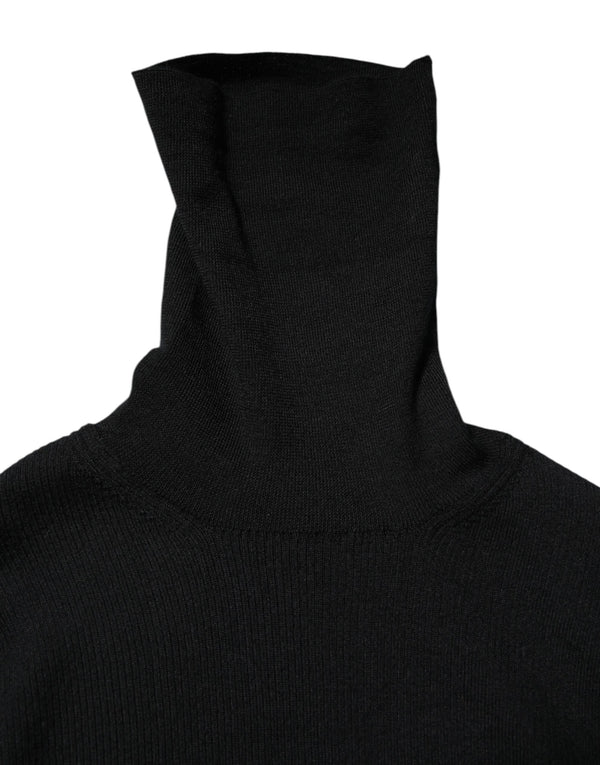 Dolce & Gabbana Black Long Sleeves Turtle Neck Mini Dress