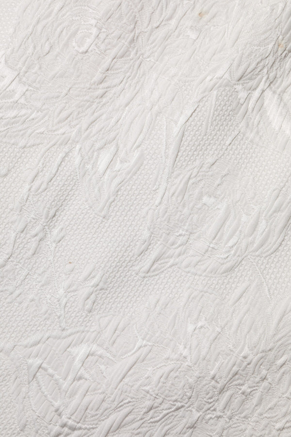 Dolce & Gabbana White Floral Brocade A-line High Waist Skirt