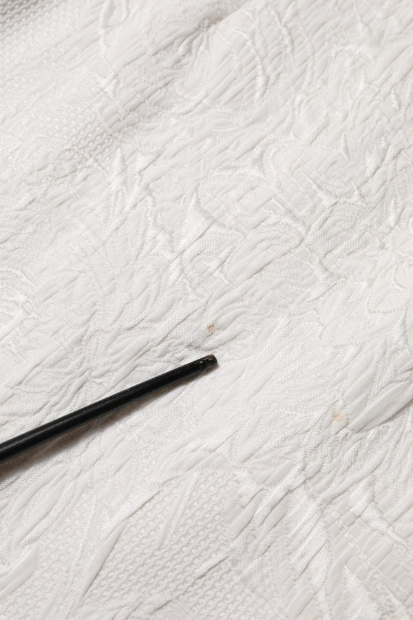 Dolce & Gabbana White Floral Brocade A-line High Waist Skirt