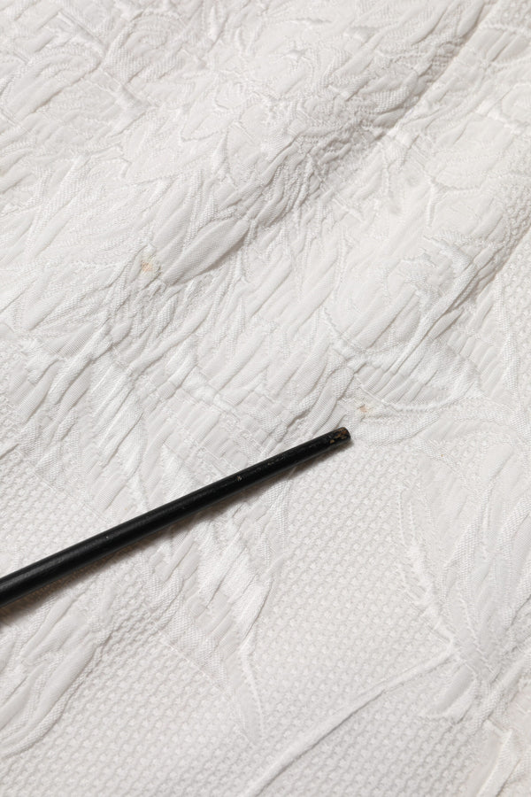 Dolce & Gabbana White Floral Brocade A-line High Waist Skirt