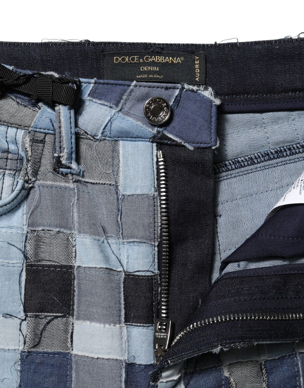 Dolce & Gabbana Multicolor Patchwork Skinny Denim Jeans