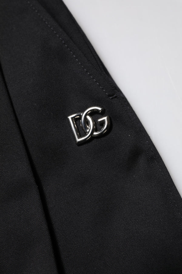 Dolce & Gabbana Black Cotton HighWaist Wide Leg Pants