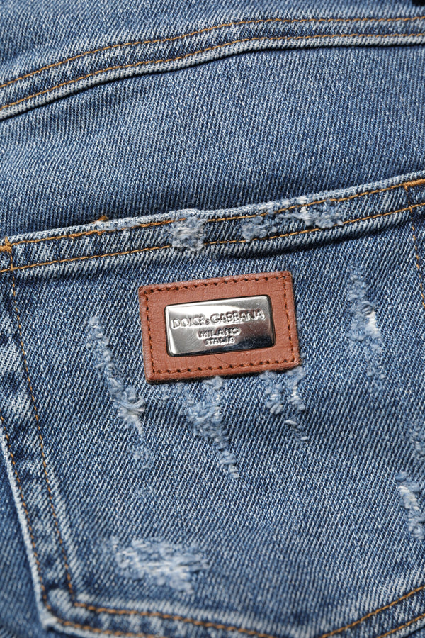 Dolce & Gabbana Blue PRETTY Tattered Skinny Denim Jeans