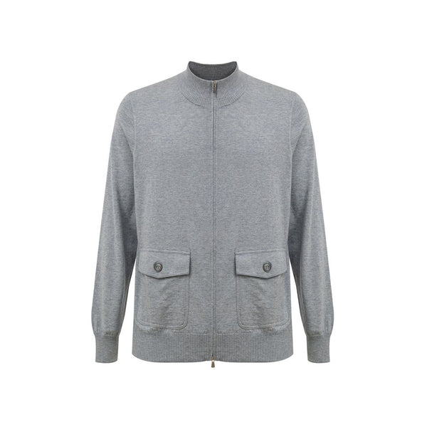 Gran Sasso Gray Cotton Cardigan