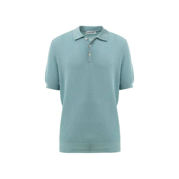 Gran Sasso Blue Cotton Polo Shirt
