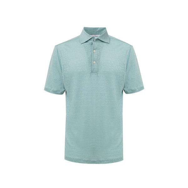 Gran Sasso Blue Linen Polo Shirt