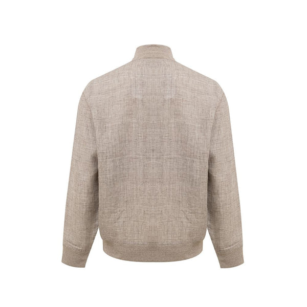 Gran Sasso Beige Linen Jackets & Coat