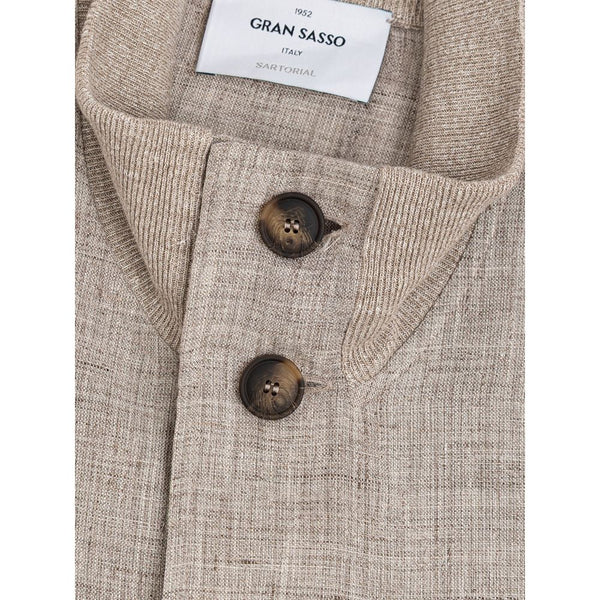 Gran Sasso Beige Linen Jackets & Coat