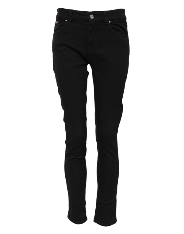 Dolce & Gabbana Black Cotton Skinny Mid Waist Denim Jeans