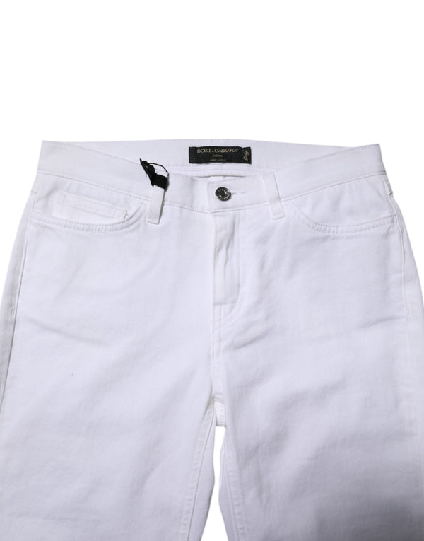Dolce & Gabbana White GRACE Mid Waisted Skinny Denim Jeans