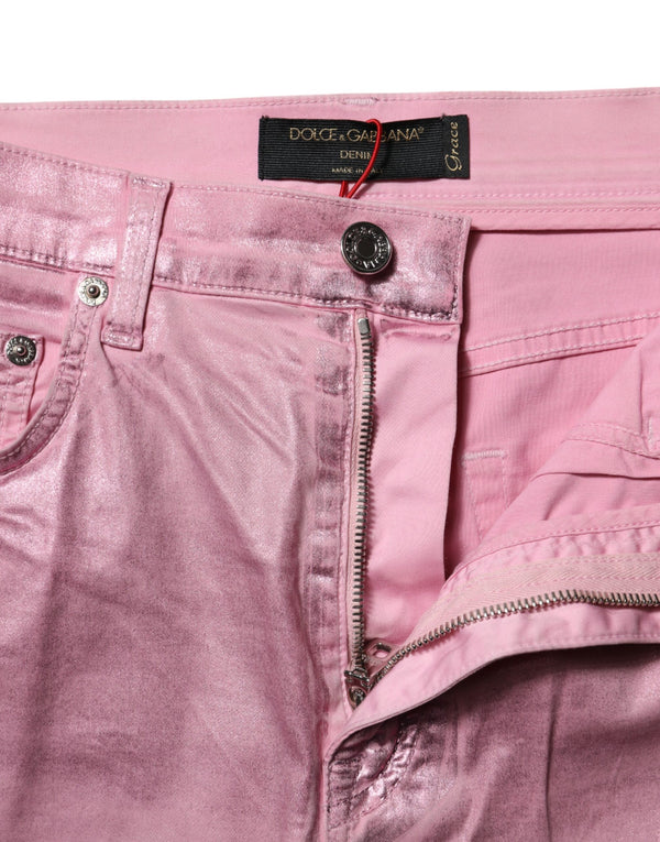 Dolce & Gabbana Pink GRACE High Waisted Skinny Denim Jeans