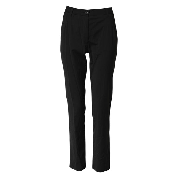 Dolce & Gabbana Black STAFF Mid Waist Tapered Pants