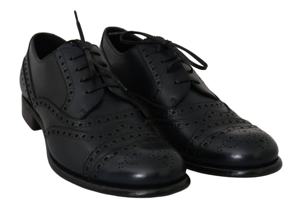 Dolce &amp; Gabbana tummansiniset nahkaiset Wingtip Oxford -mekkokengät