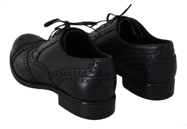 Dolce &amp; Gabbana tummansiniset nahkaiset Wingtip Oxford -mekkokengät