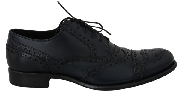 Dolce &amp; Gabbana tummansiniset nahkaiset Wingtip Oxford -mekkokengät