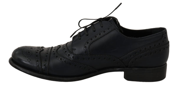 Dolce &amp; Gabbana tummansiniset nahkaiset Wingtip Oxford -mekkokengät