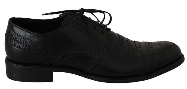 Dolce &amp; Gabbana mustat nahkaiset Wingtip Oxford -mekkokengät