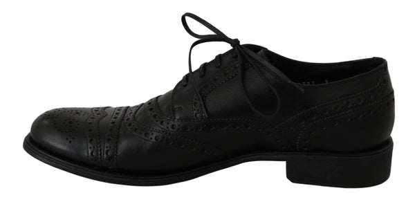 Dolce &amp; Gabbana mustat nahkaiset Wingtip Oxford -mekkokengät