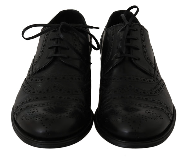 Dolce &amp; Gabbana mustat nahkaiset Wingtip Oxford -mekkokengät