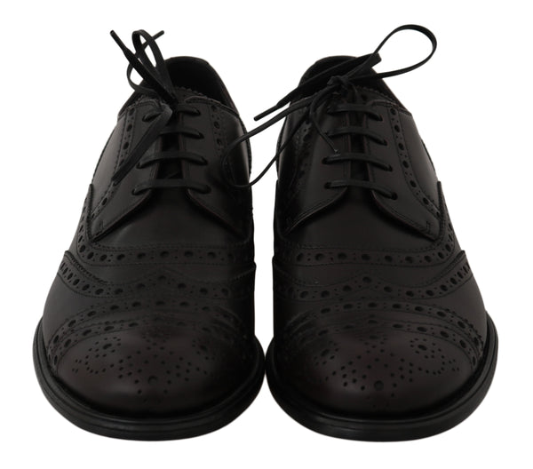 Dolce &amp; Gabbana mustat nahkaiset Wingtip Oxford -mekkokengät