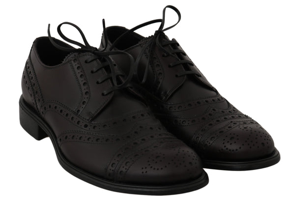 Dolce &amp; Gabbana mustat nahkaiset Wingtip Oxford -mekkokengät