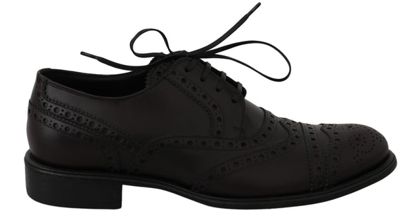 Dolce &amp; Gabbana mustat nahkaiset Wingtip Oxford -mekkokengät