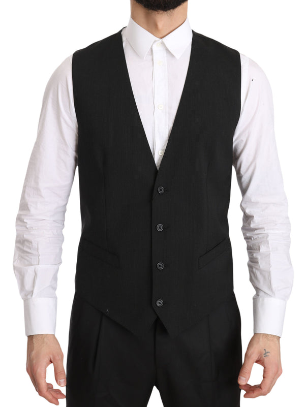 Dolce &amp; Gabbana Grey Gilet STAFF Regular Fit Formal -liivi