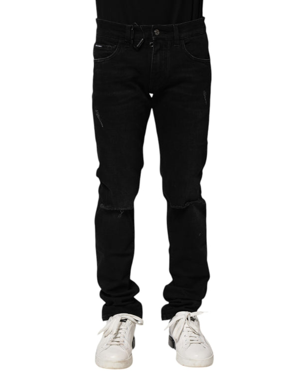 Dolce & Gabbana Black Cotton Skinny Denim Jeans