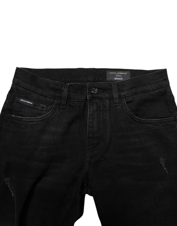 Dolce & Gabbana Black Cotton Skinny Denim Jeans