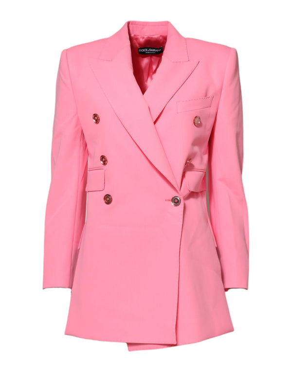 Dolce & Gabbana Pink Double Breasted Women Coat Jacket