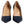 Sergio Rossi Blue Leather Pointed Toe Block Heels Shoes