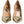 Sergio Rossi Gold Leather Pointed Toe Block Heels Shoes