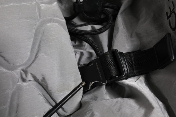 Dolce & Gabbana Gray Milano Print Drawstring Travel Backpack Bag