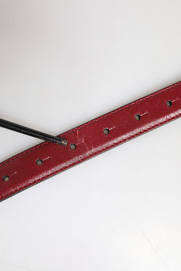 Dolce & Gabbana Red Classic Metal DG Logo Buckle Belt