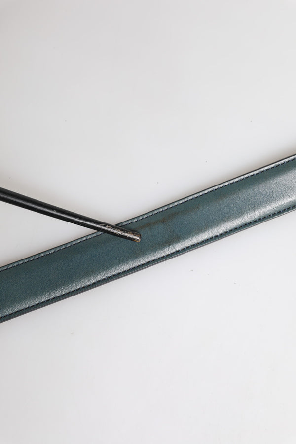 Dolce & Gabbana Green Classic Leather Metal Logo Buckle Belt