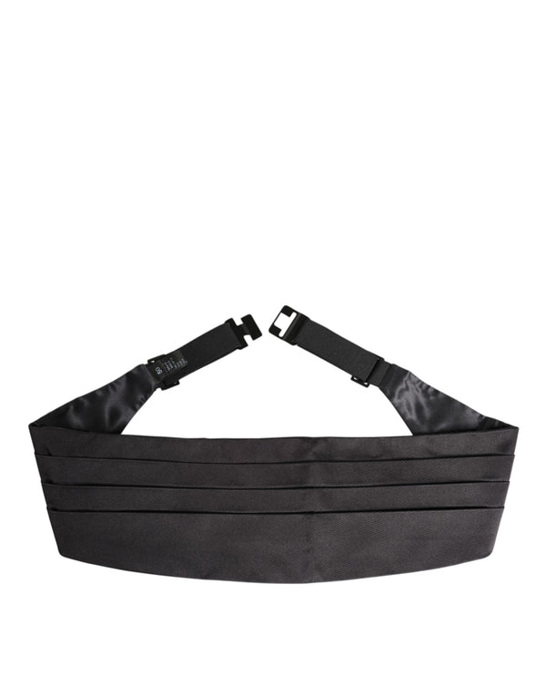 Dolce & Gabbana Black Men 100% Silk Belt Wide Waist Cummerbund