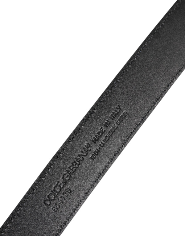 Dolce & Gabbana Black Leather Classic Metal DG Buckle Belt