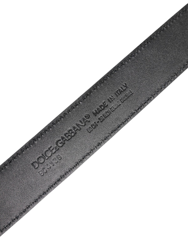 Dolce & Gabbana Black Leather Classic Metal DG Buckle Belt
