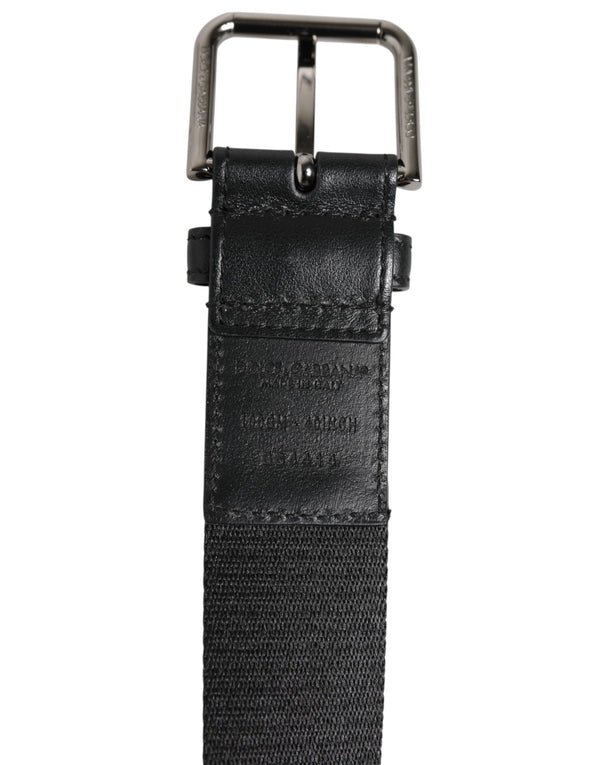 Dolce & Gabbana Blue Black Polyester Metal Buckle Belt