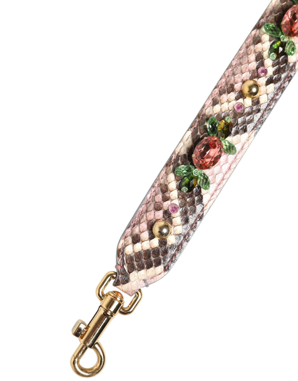 Dolce & Gabbana Multicolor Python Embellished Crystal Stud Shoulder Strap