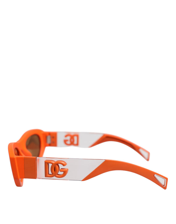 Dolce & Gabbana Orange Reborn To Live Oval Frame Logo Eyewear Sunglasses